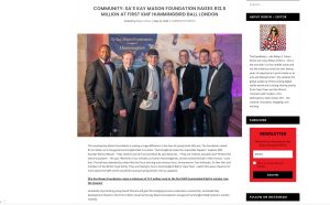 This is a photo featuring guests at The Kay Mason Foundation Hummingbird Ball, a luxury charity event, which was published online.